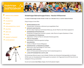 Webdesign Kinderkrippe Staernschnuppe